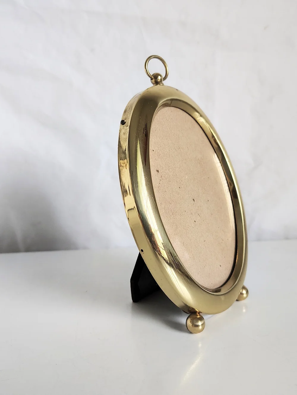 Vintage Brass Tabletop Wall Oval 3
